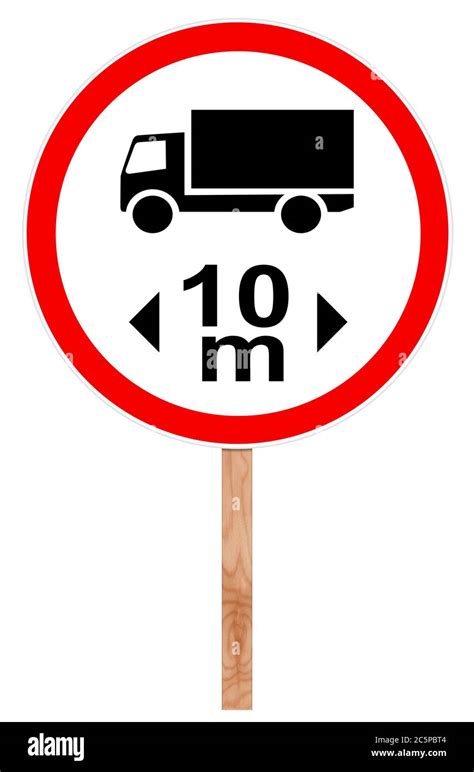 Prohibitory Traffic Sign Isolated On White 3d Illustration Length