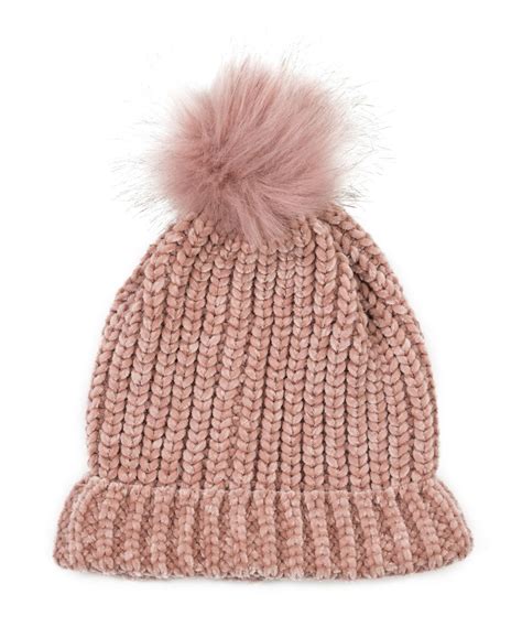 Glitzhome Womens Chenille Fold Over Beanie With Pom Pom And Reviews