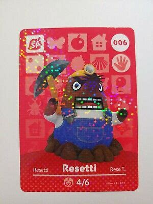 New horizons designs you didn't know you needed. Animal Crossing Amiibo trading Card Series 1 One New Horizons Resetti 006 6 | eBay