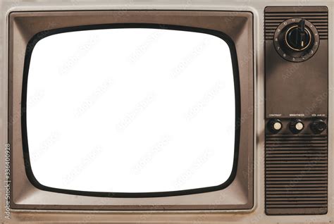 Vintage Old Tv Cut Out Screen With Clipping Path Retro Television