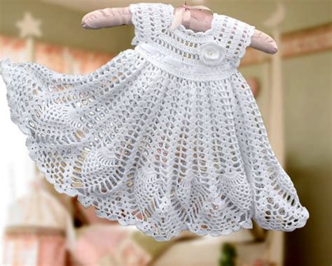 White Baby Dress Newborn Dress Crochet Pattern Wedding