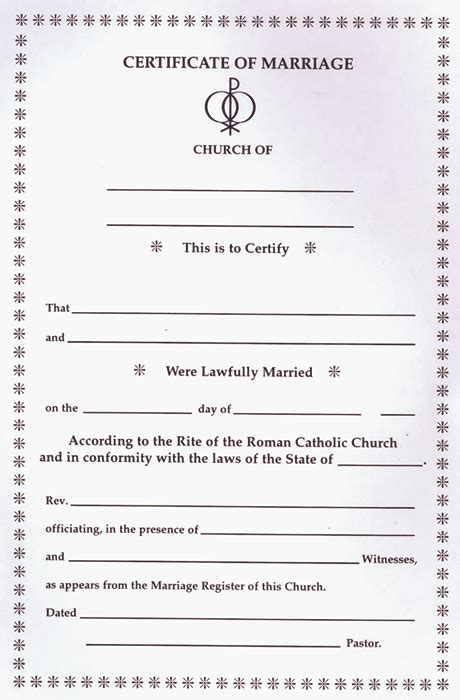 Marriage Certificate Pad 07 1501 Tonini Church Supply