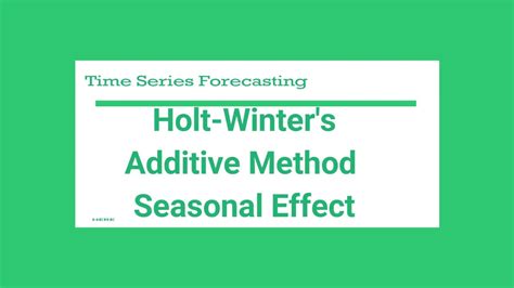 Holt Winters Method For Seasonal Additives Time Series Forecasting
