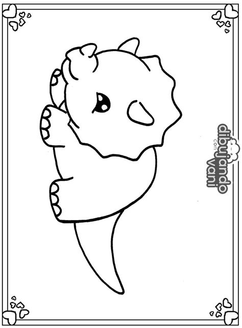 Dinosaurio Triceratops Para Imprimir Kawaii Dibujando Con Vani