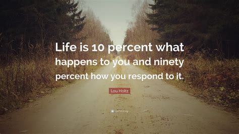 This should be divided by 100. Lou Holtz Quote: "Life is 10 percent what happens to you ...