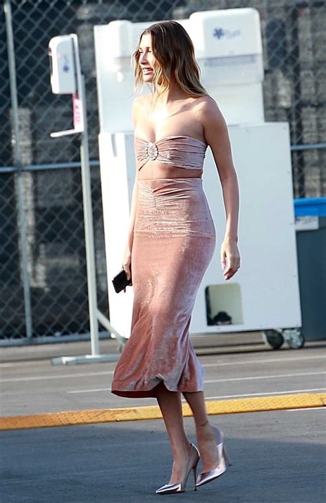 Hailey Bieber In A Pink Dress Was Seen Out In Santa Monica 03102021
