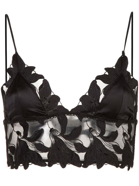 Fleur Du Mal Lily Embroidered Longline Triangle Bra Farfetch