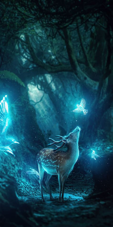 1080x2160 Reindeer Magical Forest One Plus 5thonor 7xhonor View 10lg