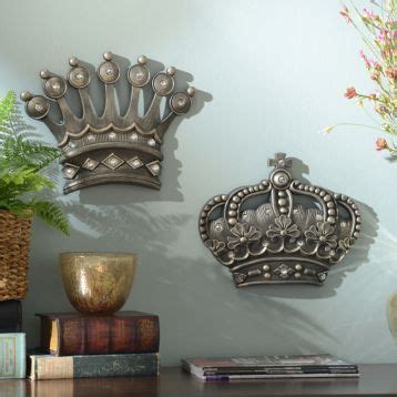 It has a gray/blue finish with crystal accents and a tufted upholstered velvet fabric headboard and footboard. His/Her Crown Silver Jeweled Wall Plaque, Set of 2 ...