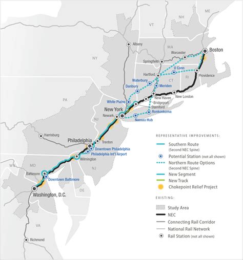 Amtrak Northeast Regional Stops Map
