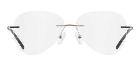 Shop Unisex Aviator Rimless Silver Eyeglasses Online