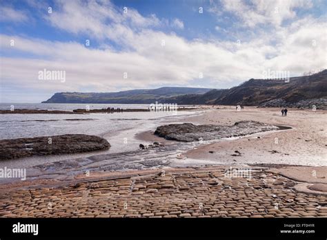 The Beach At Low Tide At Robin Hoods Bay North Yorkshire England Uk