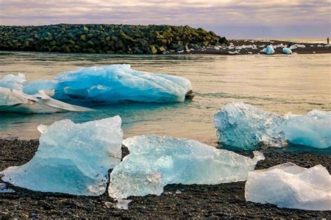 Sparkling Ice Diamond Beach In Iceland