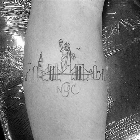 60 New York Skyline Tattoo Designs For Men Big Apple Ink Ideas