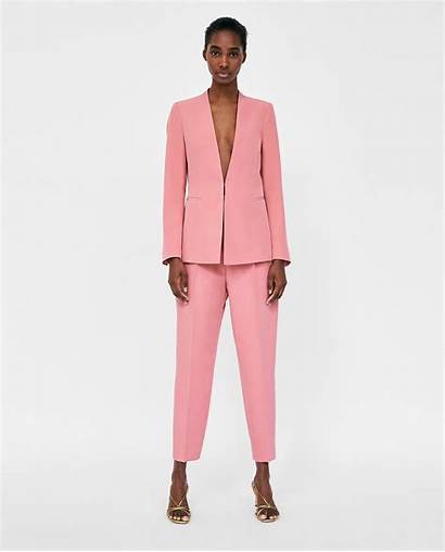 Zara Suit Pink Blazer Trouser Pants Without