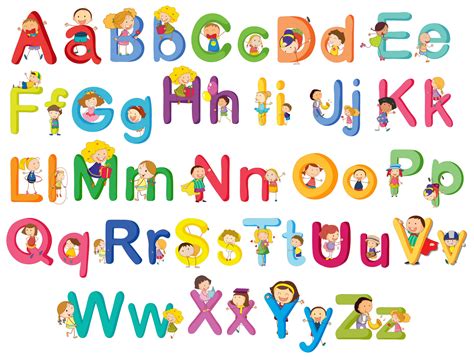 Download A Colorful Alphabet With Children And Letters