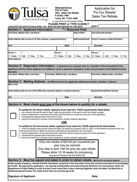 Tax Rebate Form Online