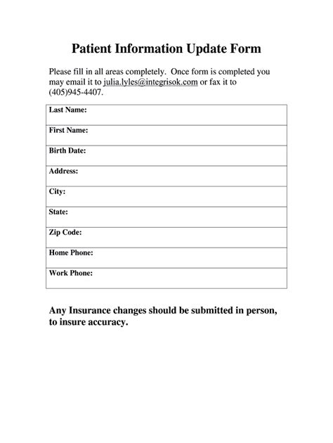 Patient Update Form Template Fill Online Printable Fillable Blank