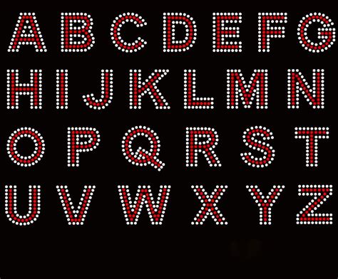 15 Bold Letter Alphabet Arial Font Red With Clear Outline