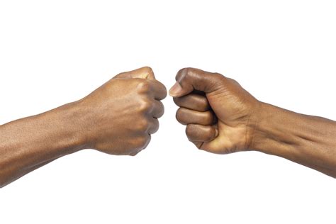 Black Hands Giving Fist Bump Versus Challenge Fist Battle 12104173 Png