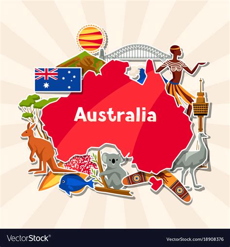 Australia Background Design Australian Royalty Free Vector