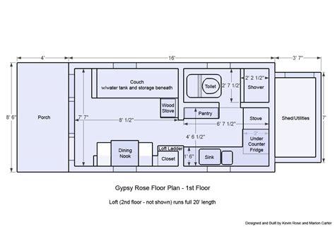 Tiny House Plans Wheels Gypsy Rose Floor Plan Home Plans And Blueprints