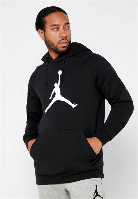 Buy Jordan Black Jordan Jumpman Logo Fleece Hoodie For Men In Mena