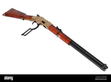 Wild West Period 44 40 Lever Action Repeating Rifle M1866 Isolated On