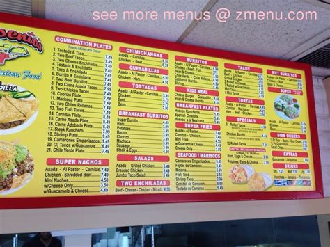 Food was cold and poor quality. Online Menu of Arsenios Mexican Food Restaurant, Costa ...