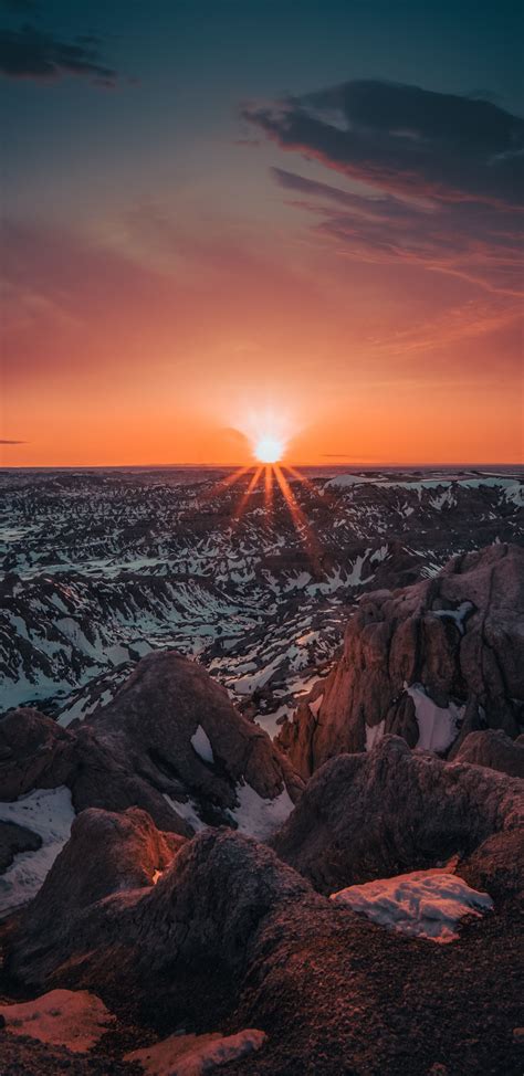 Download 1440x2960 Wallpaper Landscape Valley Sunset Nature Samsung