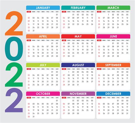 Calendario Para 2022 Con D 237 As Festivos E N 250 Meros De Semana