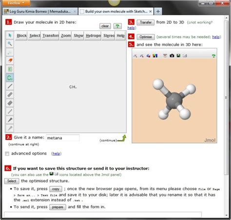 Menggambar Struktur Molekul 2d Dan 3d Secara Daring Blog Urip Guru Kimia