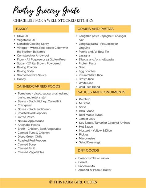 Pantry Staples List With Printable For A Well Stocked Kitchen