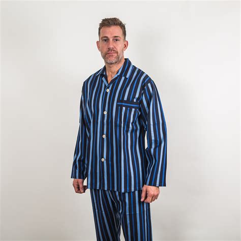 Regent Stripe Cotton Pyjama Tie Waist Mens Pyjamas
