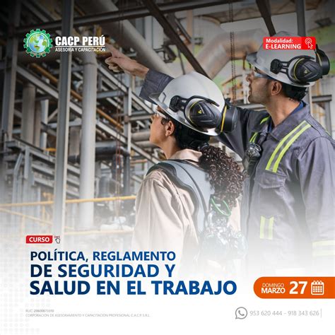 Cacp Perú Curso Política Reglamento De Seguridad Y Salud En El