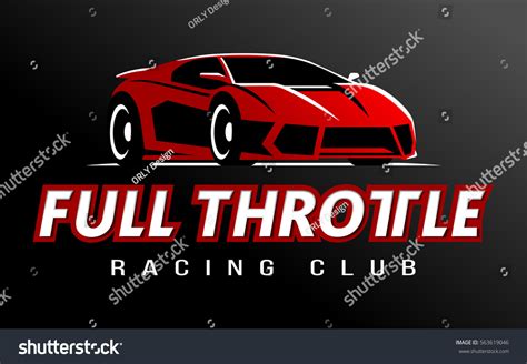 Full Throttle Racing Super Car Logo Stock Vector Royalty Free