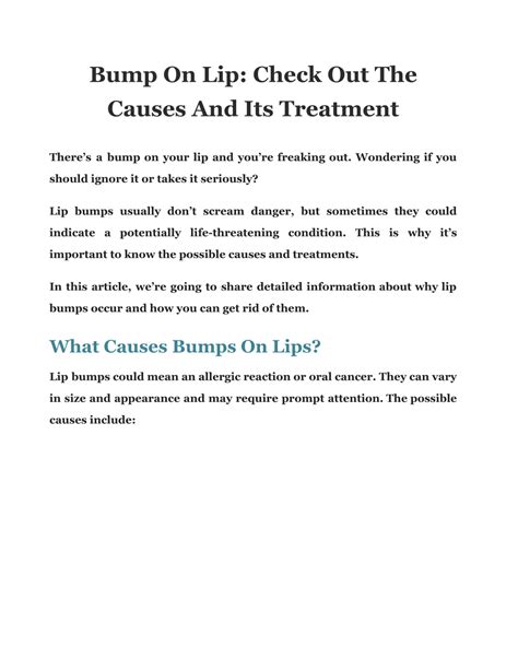 Ppt Bump On Lip Check Out The Causes And Its Treatment Powerpoint