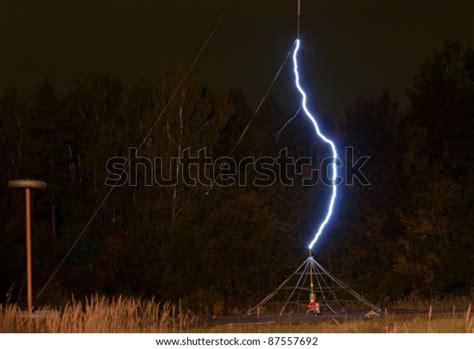 Artificial Lightning Science Research High Voltage Stock Photo 87557692
