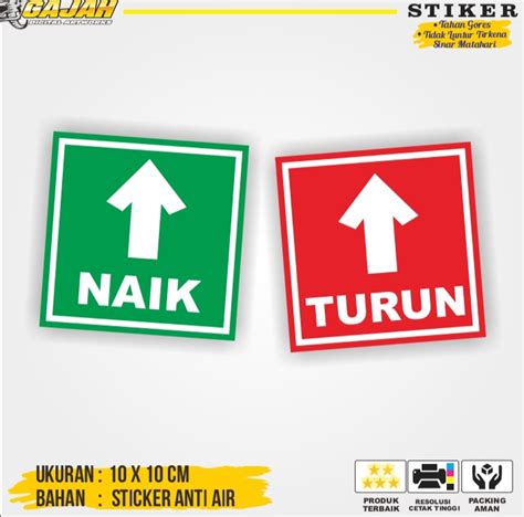 Stiker Label Arah 1 Set Sriker Tanda Panah 1 Set Stiker Naik