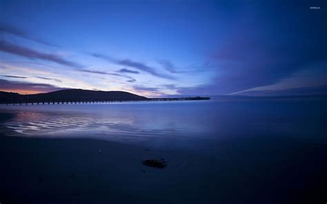 Blue Sunset On The Beach Wallpaper Beach Wallpapers 53908