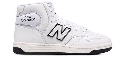New Balance Leather Bb480 Hi Top Sneakers In White For Men Lyst Australia