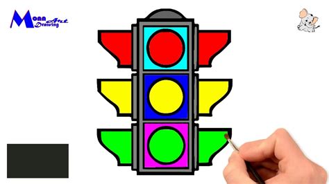 How To Draw Traffic Light Signals For Toddlers Learn Drawing Traffic
