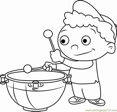 Drums Coloring Play Quincy Pages Einsteins Cartoon