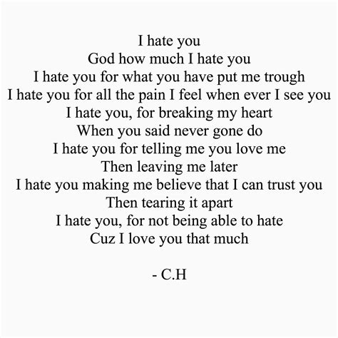 Love hate Poems