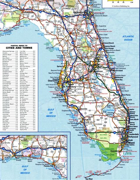 State And County Maps Of Florida Road Map Of Florida Panhandle