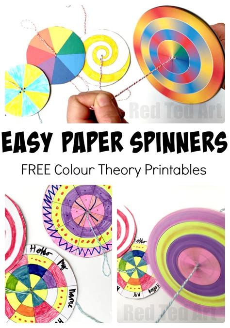 Diy Paper Spinner Toys Red Ted Arts Blog