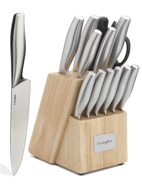 Everything kitchens' impressive selection of knife block sets are available in a wide range of sizes, selections, and materials to accommodate any home or commercial kitchen environment. Review LivingKit Stainless Steel Kitchen Knife Block Set ...