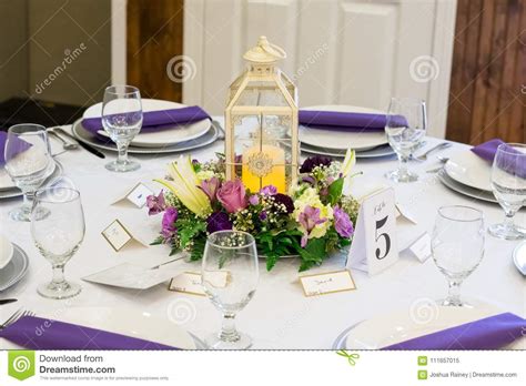 Candle Lantern Wedding Reception Centerpieces Stock Image
