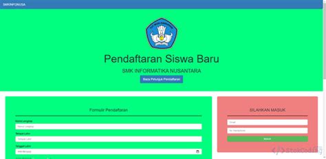 Sistem Informasi Pendaftaran Siswa Baru Berbasis Web PHP