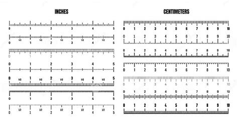Realistic Black Centimeter And Inch Scale For Measuring Length Or